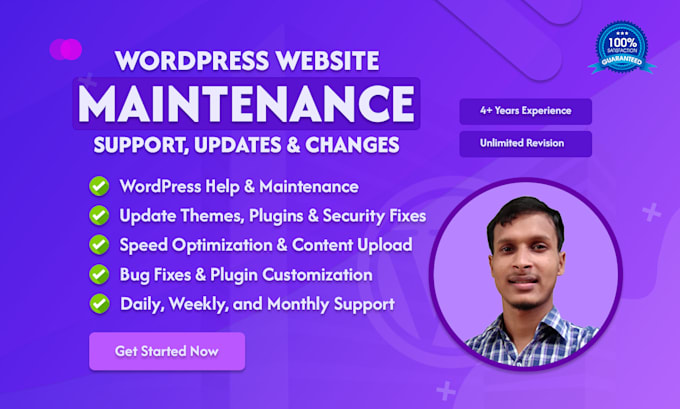 Gig Preview - Provide expert wordpress support, website maintenance and updates