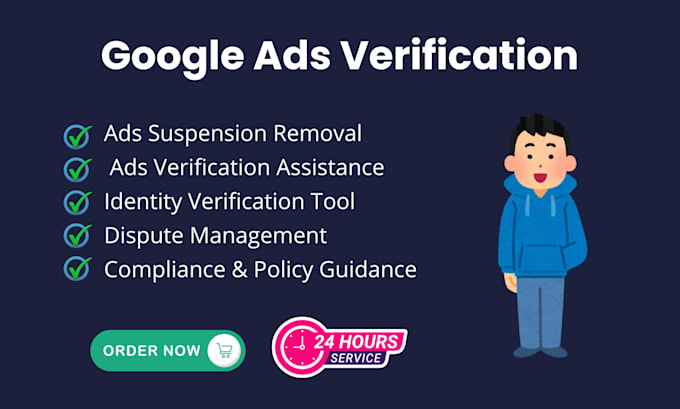 Gig Preview - Do google ads verification bov, remove suspensions in 24hrs