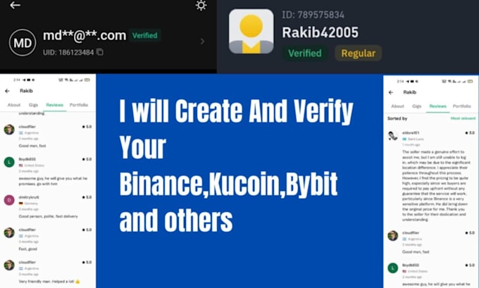 Gig Preview - Create and verify your binance account