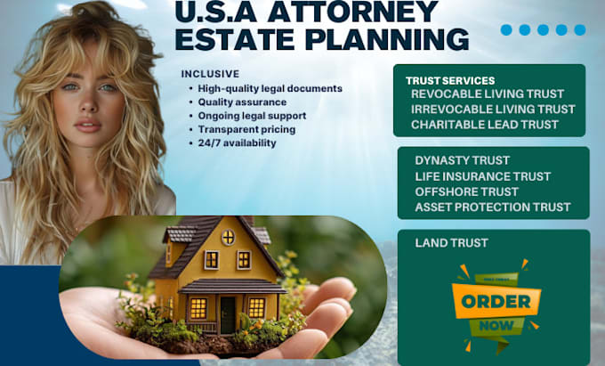 Gig Preview - Usa attorney transform your trust, make amendments for modern estate planning