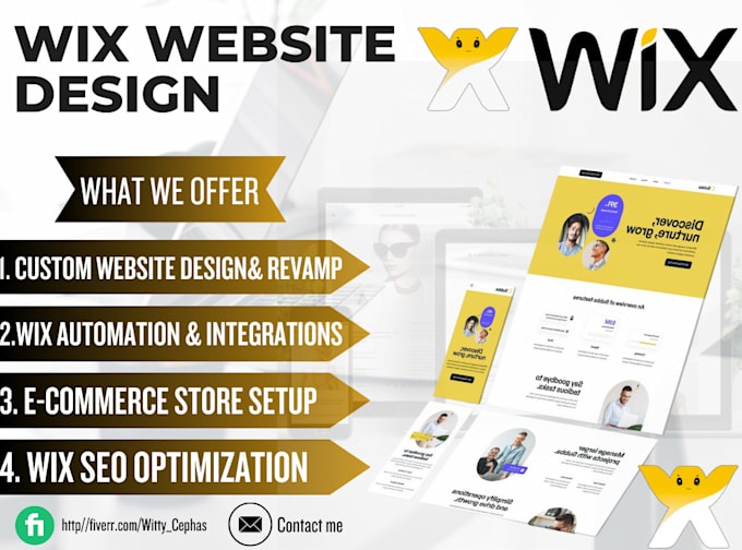 Gig Preview - Do wix website redesign and design, wix onpage SEO