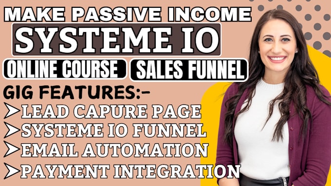 Gig Preview - Do systeme io sales funnel, online course sales funnel, systeme io landing page