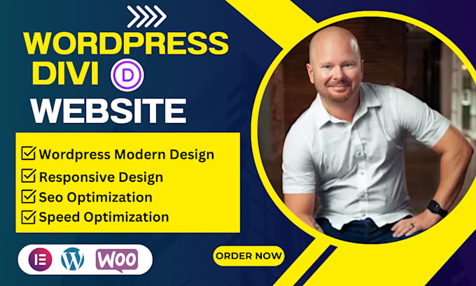 Gig Preview - Design divi wordpress website divi website design or redesign with divi theme