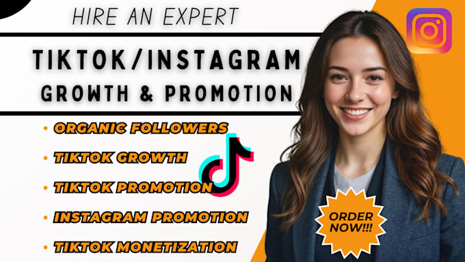 Gig Preview - Grow tiktok, instagram organic followers instagram, tiktok promotion instagram