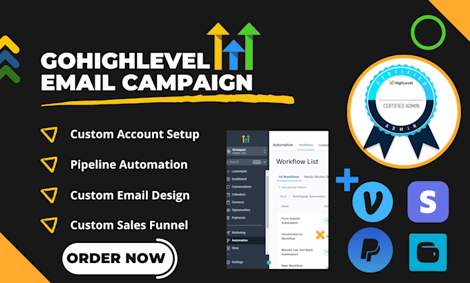 Gig Preview - Do gohighlevel email campaign automation email template blasting deliverability