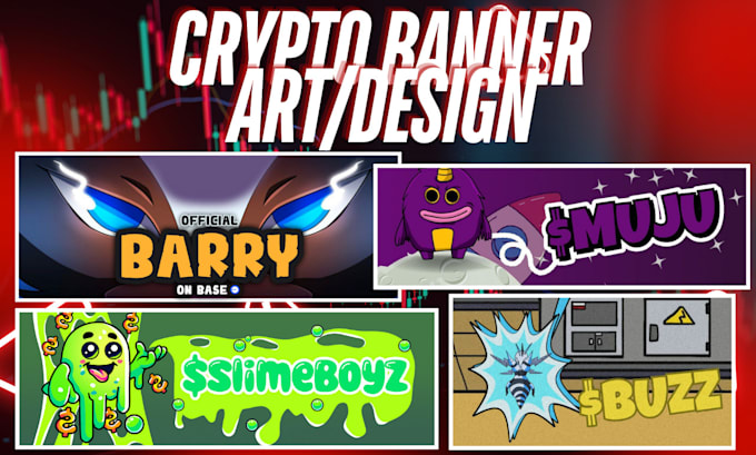 Gig Preview - Design promo crypto nft banner for twitter discord opensea, memecoin logo art