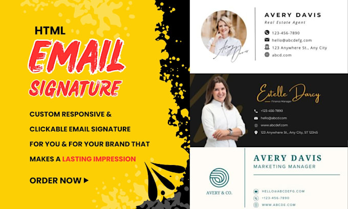 Gig Preview - Design custom responsive and clickable HTML email signature