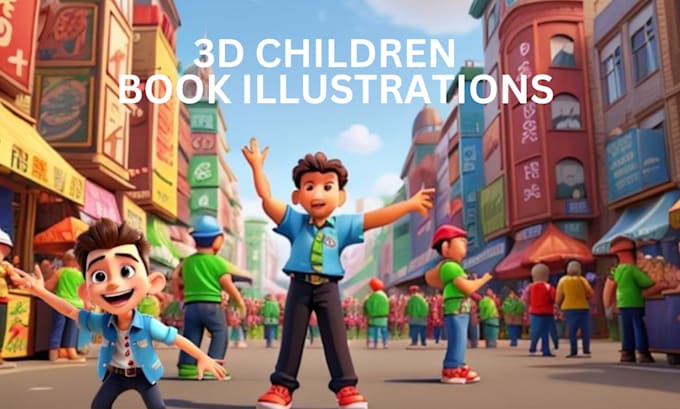 Gig Preview - Create stunning 3d book illustrations children illustration for children stories