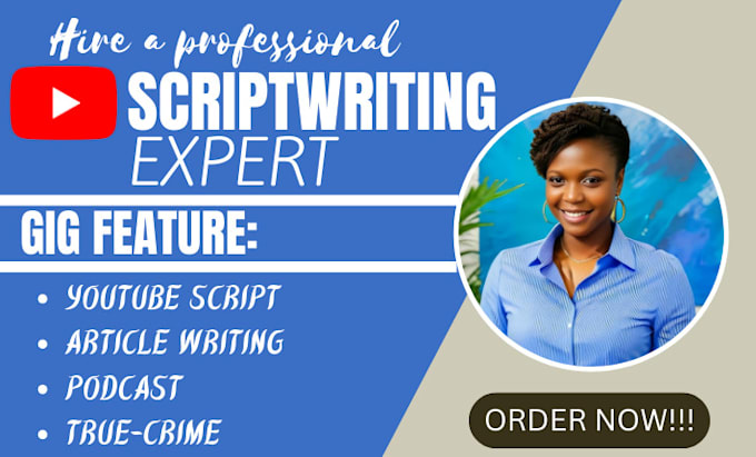 Gig Preview - Research and write best youtube video or movie scriptwriting and scriptwriter