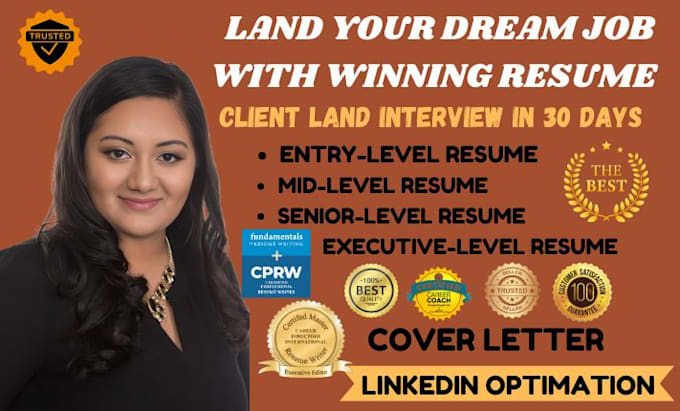 Gig Preview - Write professional ats resume, cover letter and linkedin optimization