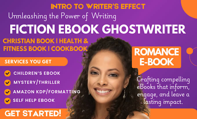 Gig Preview - Ghostwrite fiction and non fiction ebook, writer self help book, amazon kdp