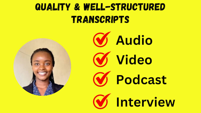 Gig Preview - Transcribe 60 minute audio or video transcription in 24 hrs