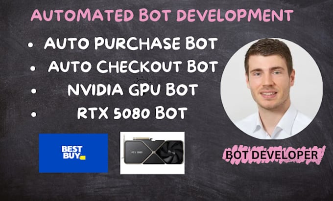 Gig Preview - Build auto checkout bot, nvidia GPU bot, pokemon center bot