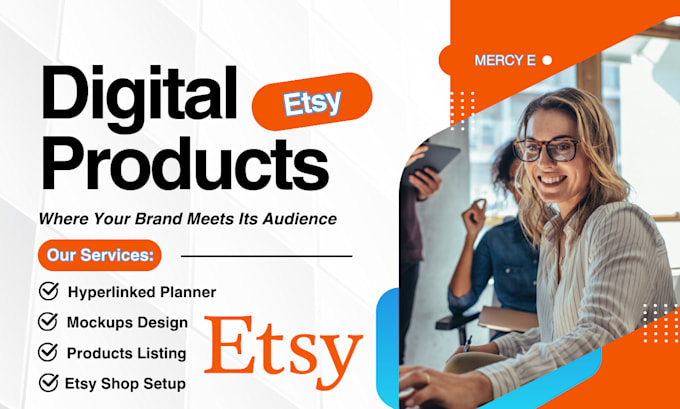 Gig Preview - Etsy digital product setup etsy shop hyperlinked planners etsy digital planner