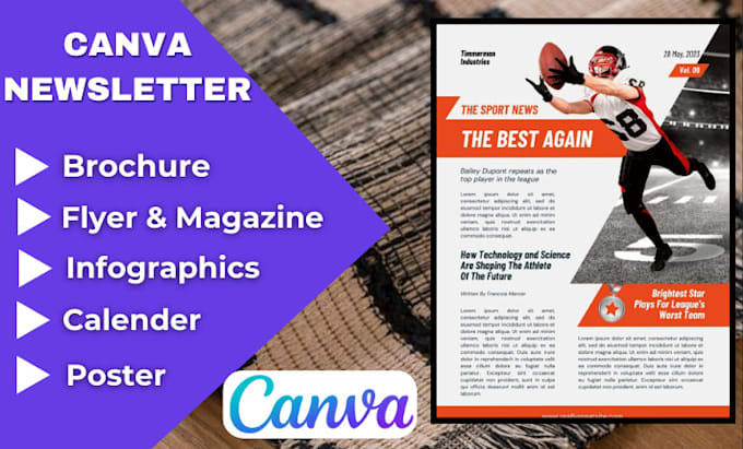 Bestseller - design high catching canva newsletter template  flyer poster editable newsletter