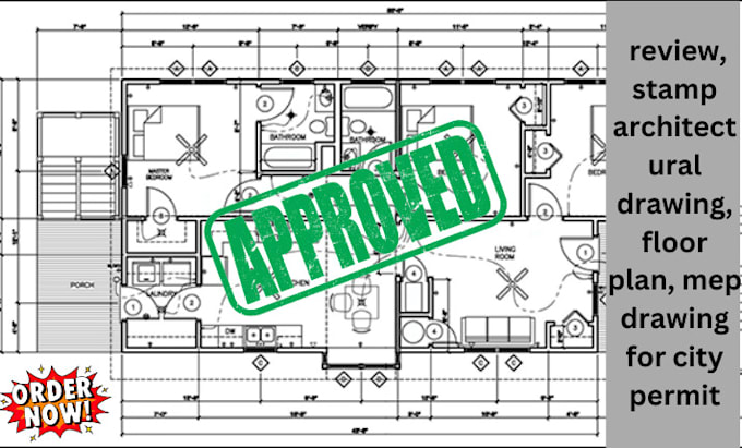 Gig Preview - Review, stamp architectural drawing, floor plan, mep drawing for city permit