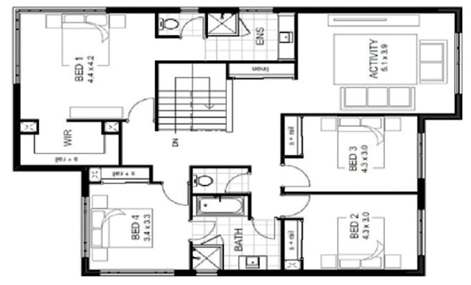 Gig Preview - Draw architectural site and floor plans, elevation, section, roof, in autocad