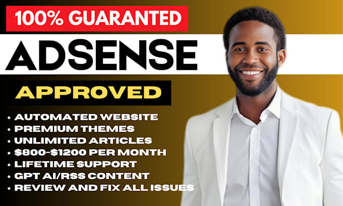 Gig Preview - Setup a complete website for guaranted google adsense approval for any niche