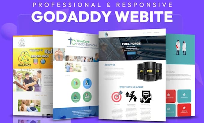 Gig Preview - Design godaddy redesign godaddy website build  business website on godaddy