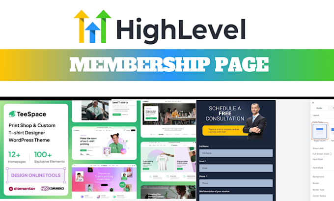 Gig Preview - Design gohighlevel sales ghl product page membership page checkout page