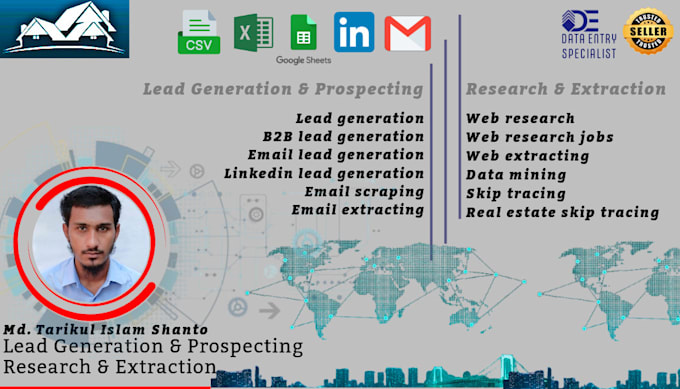 Gig Preview - Provide strategic lead generation prospecting research and extraction solution