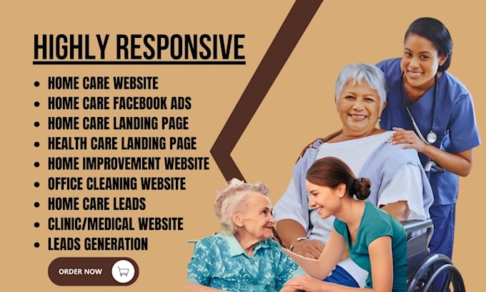 Gig Preview - Home care leads healthcare website medical website for elderly care home care le