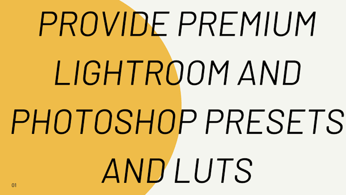 Gig Preview - Provide premium lightroom and photoshop presets and luts