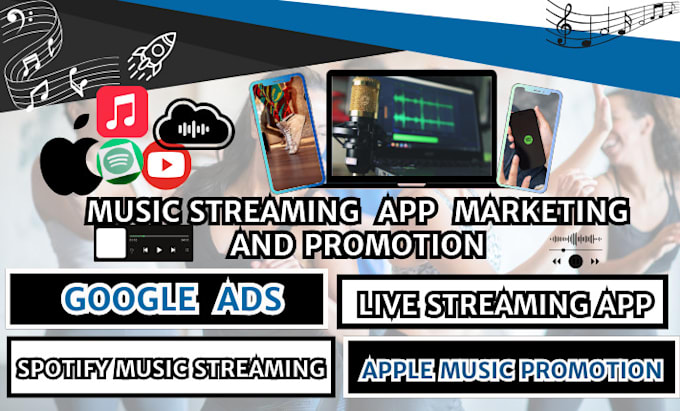 Gig Preview - Do spotify stream app music google ads play store apple music promotion