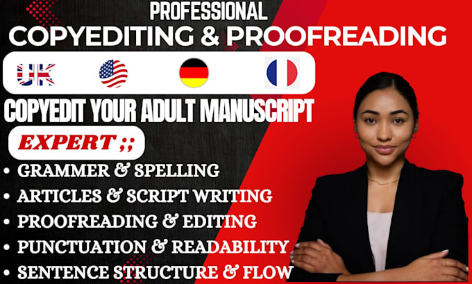 Gig Preview - Professional proofread, edit and line edit your written manuscript