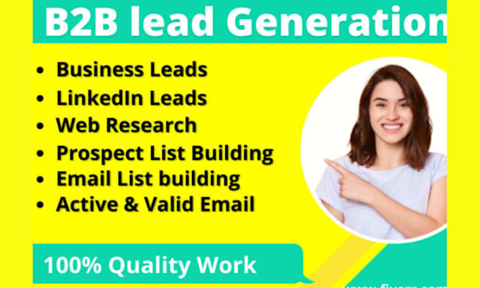 Gig Preview - Do b2b lead generation and find valid list building