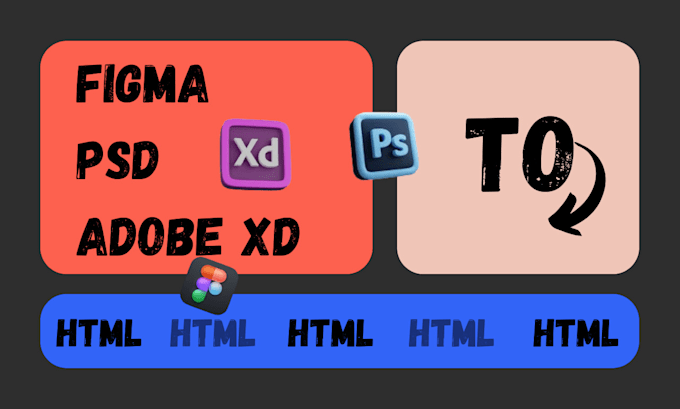 Gig Preview - Turn figma to HTML, PSD to HTML, xd to HTML, react website development