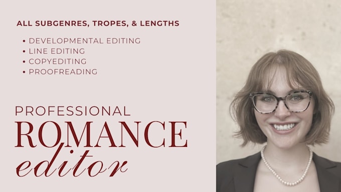 Gig Preview - Be your professional romance book editor