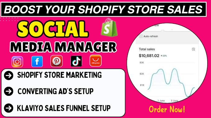 Gig Preview - Be your social media marketing manager, facebook ads setup, shopify promotion