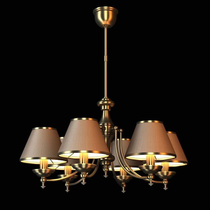 Gig Preview - Do 3d lamp model 3d chandelier keyshot render visualization 3d interior design