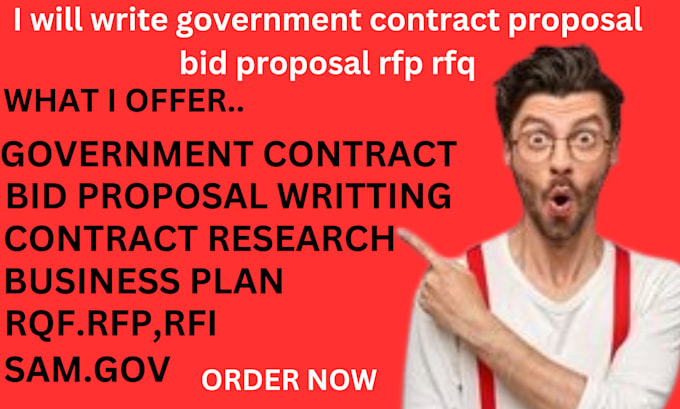 Gig Preview - Write government contract proposal bid proposal rfp rfq