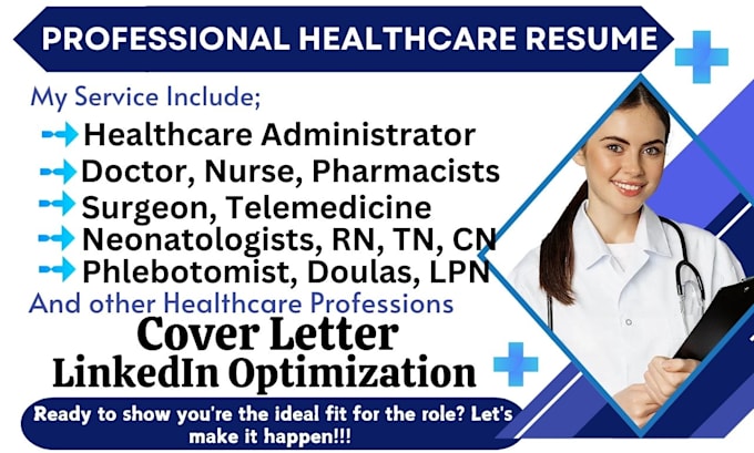 Gig Preview - Write healthcare medical assistant doctor nurse pharmacist midwife doulas resume