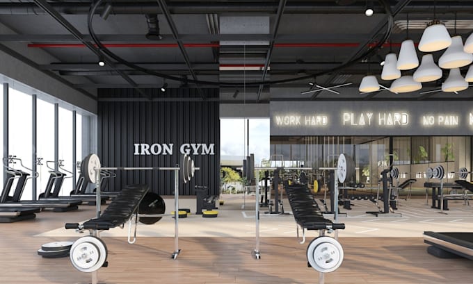 Gig Preview - Do 3d gym interior design 3d gym rendering 3d gym house animation modelling