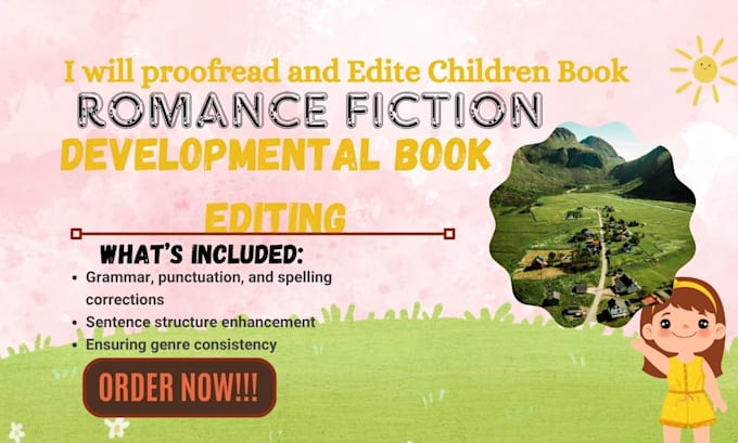 Gig Preview - Proofread and edited children books, romance, fiction development books editor