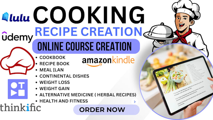 Gig Preview - Write, create, format cookbook online course ppt recipe video editing on tella