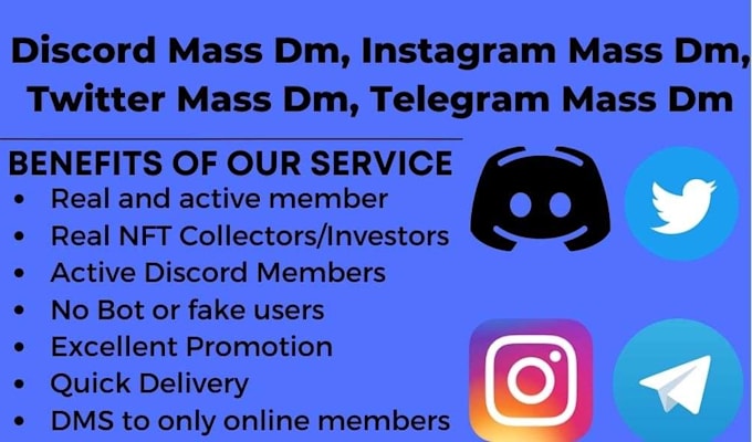 Gig Preview - Do telegram mass dm, discord mass dm, telegram mass discord mass dm discord mass