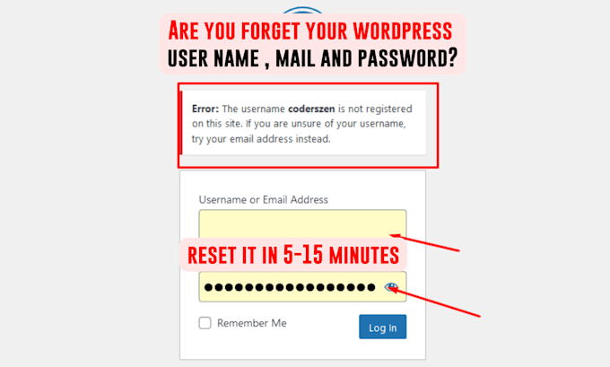 Gig Preview - Reset your wordpress login password without email