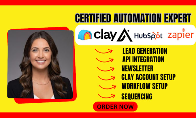 Gig Preview - Setup workflow using clay, clay com, hubspot, apollo io zapier automation