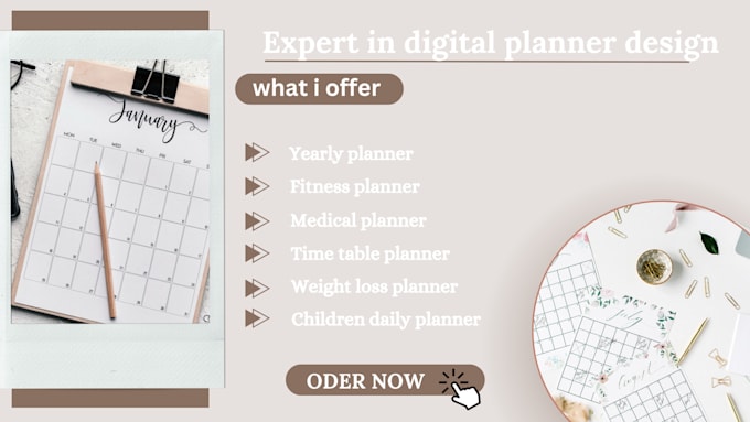 Gig Preview - Design daily planner for your kids, work timetable, medical and calendar planner