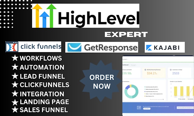 Gig Preview - Build gohighlevel, sales funnel, clickfunnels, gohighlevel website, landing page