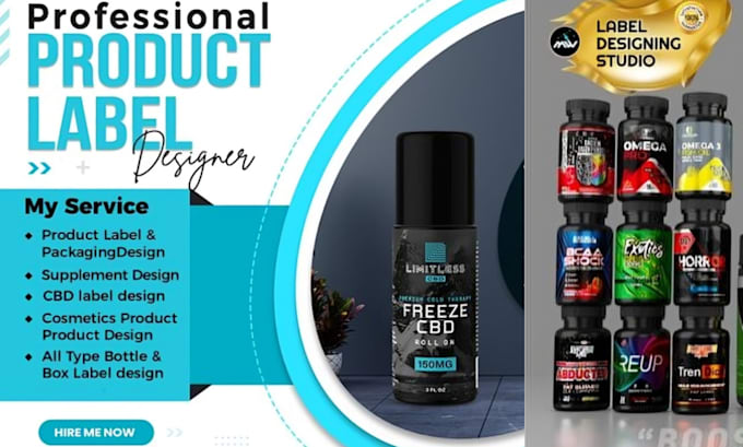 Gig Preview - Do supplement label design, product label design, bottle label, pouch design box