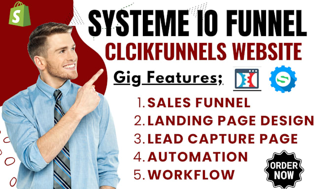 Gig Preview - Create systeme io sales funnel, clickfunnels landing page, clickfunnels website