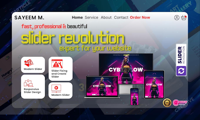 Gig Preview - Design or fix slider revolution on the slider revolution web banner