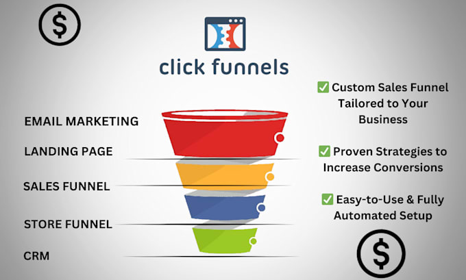 Gig Preview - Do click funnel, sales funnel, email marketing , crm, landingpage,