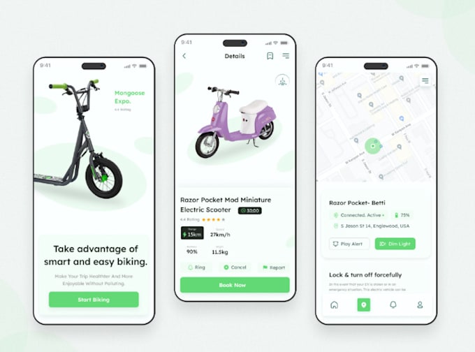 Gig Preview - Develop e scooter app, e bike app, rental app, e scooter station app