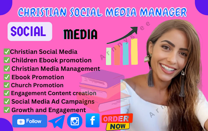 Gig Preview - Be your christian social media manager, church promotion, christian ebook ads